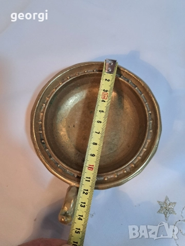 масивен бронзов свещник за голяма свещ 28/4, снимка 6 - Декорация за дома - 51941724