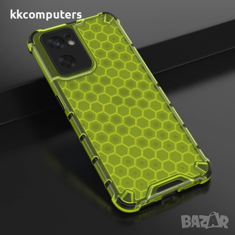 OPPO Reno7 SE 5G Силиконов Калъф Honeycomb TPU и Протектор, снимка 3 - Калъфи, кейсове - 53074374