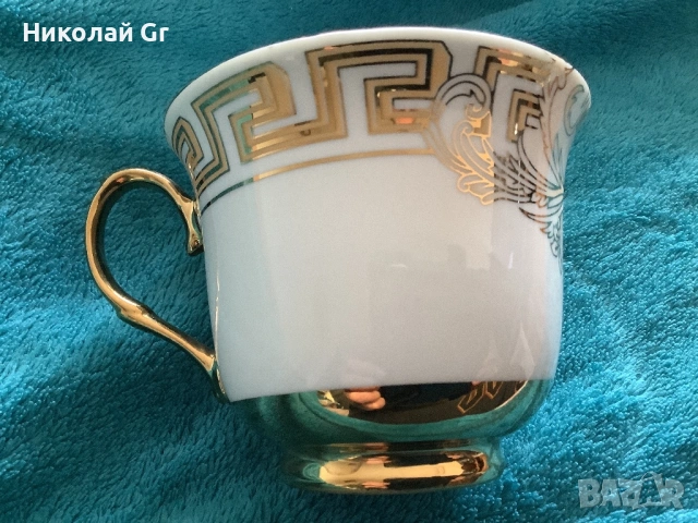 Чаша и чинийка порцелан позлата произведено в Германия отличен състояние , снимка 6 - Колекции - 53139502