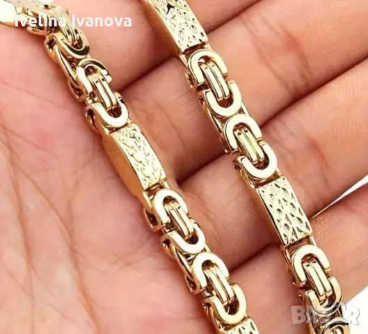 Страхотен мъжки комплект- ланец и гривна, снимка 3 - Бижутерийни комплекти - 49524029