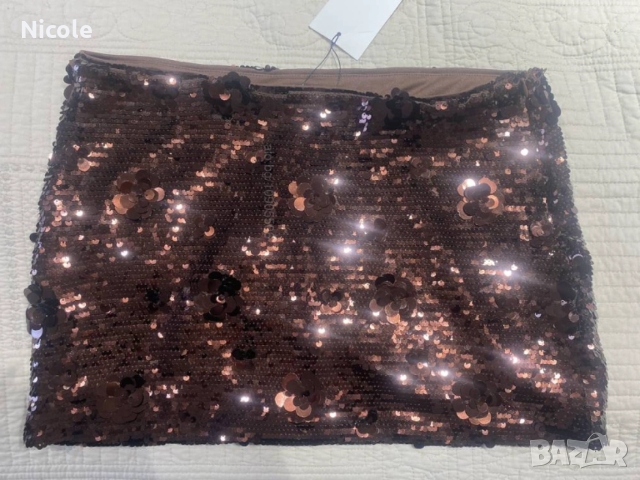 Пола с паети и цветя, ZARA нова, снимка 7 - Поли - 53415915