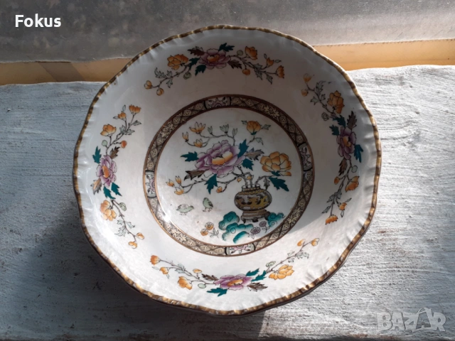 Mason's Много стар и рядък английски порцелан чиния, снимка 4 - Антикварни и старинни предмети - 53458385