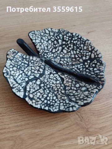 дървена чиния от масивен тъмен махагон 25 см - Индонезия, снимка 1