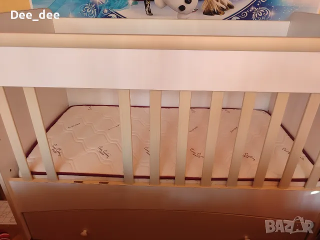 Бебешка кошара 120х60 на Мебели "Кирев" - бяла + матрак "Пиер Карден", снимка 2 - Кошарки - 48963560