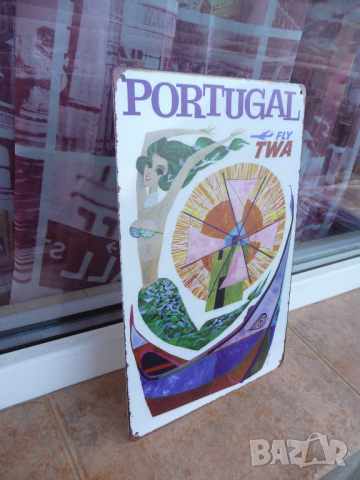 Метална табела разни Португалия русалка вятърна мелница TWA, снимка 2 - Декорация за дома - 44752039