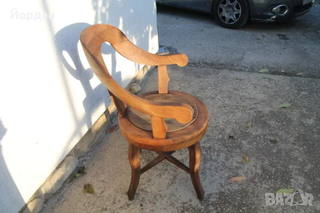 Дървен бръснарски стол, снимка 4 - Антикварни и старинни предмети - 47853914