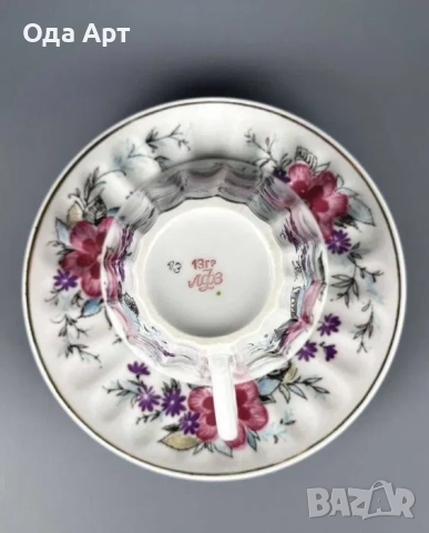 руски порцелан, сет за чай, ЛФЗ, снимка 3 - Чаши - 51936750