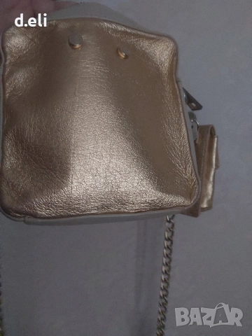 MAX MARA ( IBLUES) Златна Кожена чанта , снимка 4 - Чанти - 21372553