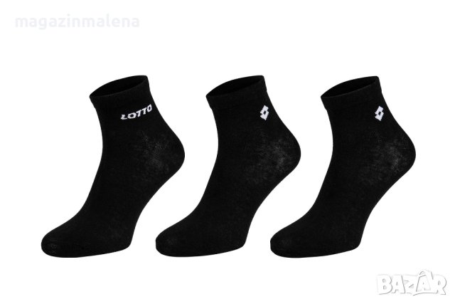 Lotto 35-38,39-42,43-46 италиански унисекс черни къси памучни чорапи над глезените памучен чорап , снимка 1 - Дамски чорапи - 29236680