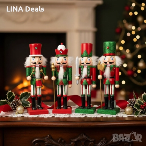 🎄 Коледна дървена фигурка Лешникотрошач