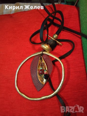 ДЕБЕЛО ПОЗЛАТЕНО ЕТНО - АРТ ФЛОРАЛНО КОЛИЕ МЕДАЛЬОН 34671, снимка 2 - Колиета, медальони, синджири - 39201030