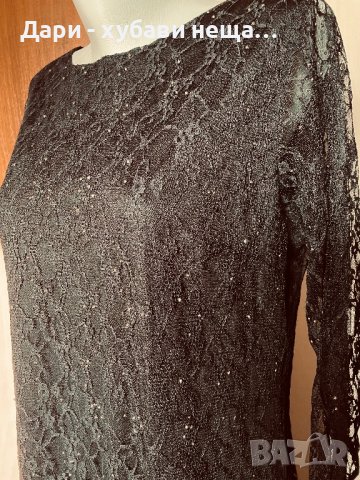 Дантелена рокля в черно, с камъчета🍀❤️L,XL❤️🍀арт.5003, снимка 2 - Рокли - 41269710
