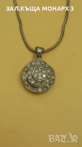 Сребърен синджир с висулка, снимка 2 - Колиета, медальони, синджири - 48459969