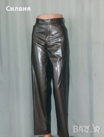 Нов бронзов лъскав кожен панталон "DEHNBUND", размер L, снимка 3 - Панталони - 53275844