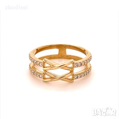 Златен дамски пръстен 2,84гр. размер:56 14кр. проба:585 модел:16615-3, снимка 1 - Пръстени - 40633191