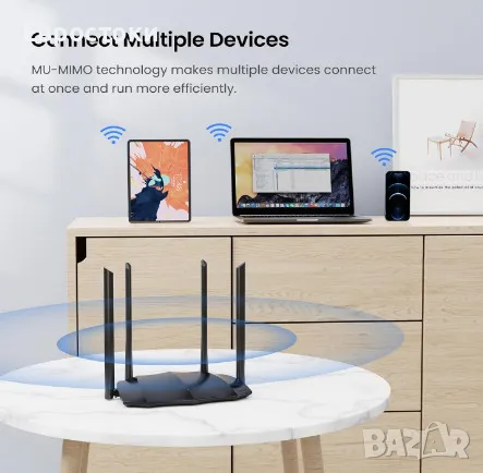 Рутер Tenda AC8 AC1200, безжичен WiFi рутер, двулентов 5GHz/2.4GHz, снимка 6 - Други - 48241012