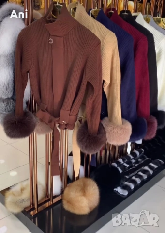 Палто от кашмир с естествен косъм, снимка 7 - Палта, манта - 53839414