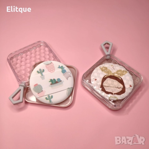 Комплект гъбичка за пудра и прозрачна кутия, снимка 2 - Други - 52831687