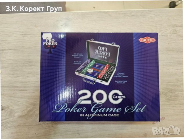 Комплект за покер, Tactic Pro Poker, 200 чипа, снимка 1 - Карти за игра - 44163602