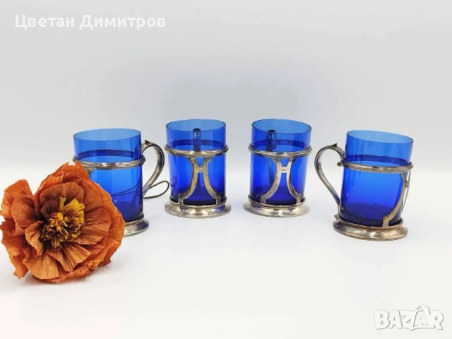 BROGGI Milano 🩵  Винтидж посребрени подстакани, снимка 7 - Чаши - 53174550