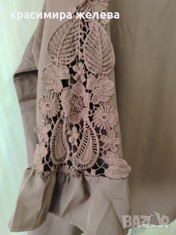 ДАМСКА БЛУЗА С ДАНТЕЛА. , снимка 3 - Блузи с дълъг ръкав и пуловери - 53755066