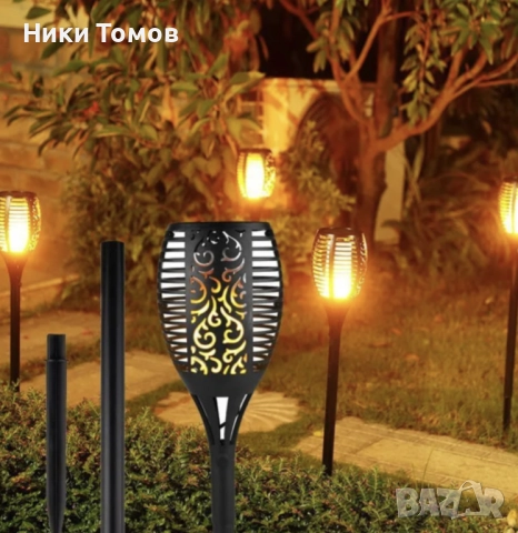 Соларна лампа тип пламък – комплект от 6 бр.