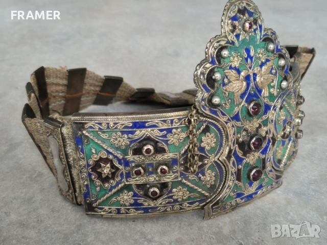 220 годишен възрожденски сребърен колан Беломорска Тракия Дедеагач пафти пафта, снимка 4 - Антикварни и старинни предмети - 51863953