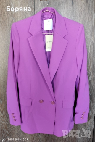 Mango нов с етикет дамски блейзър сако в разкошен цвят орхидея, снимка 2 - Сака - 52815924