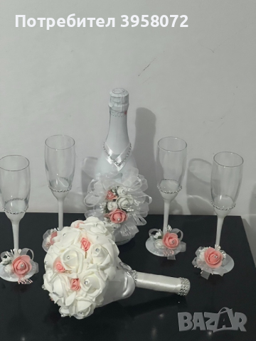 Сватбени чаши, снимка 4 - Сватбени аксесоари - 44195857