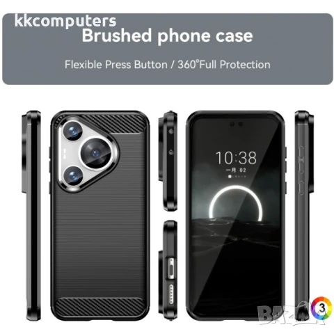 Huawei Pura 70 Pro / Pura 70 Pro+ Удароустойчив Carbon Fiber Калъф и Протектор