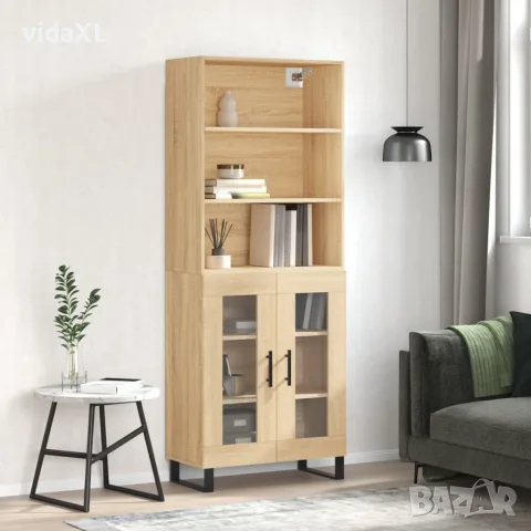 vidaXL Висок шкаф, дъб сонома, 69,5x34x180 см, инженерно дърво, снимка 2 - Бюфети - 56146670
