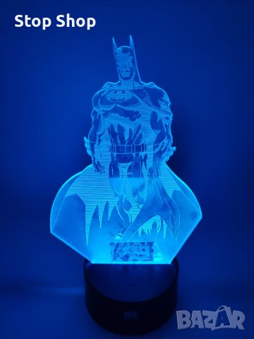 Batman Батман Екшън фигурки 3D настолна лампа 7 променящи цвета нощна лампа, снимка 7 - Настолни лампи - 40412178