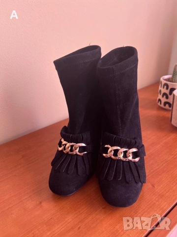  Дамски боти естествен велур, снимка 7 - Дамски боти - 47348546