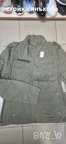Мъжко яке спортно елегантно,тънко, памучен плат, брезентов цвят, снимка 4 - Якета - 49748124