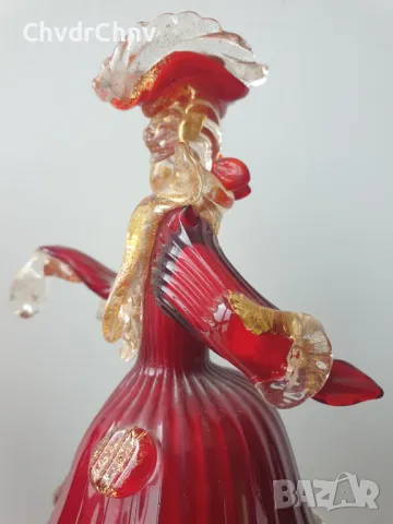 Murano стъкло статуетки 21см/2бр Мурано стари венециански стъклени фигури/танцьори-злато, снимка 11 - Статуетки - 50372542