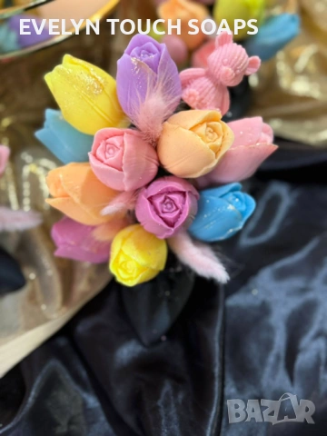 букет лалета за 8 март от сапун като малки шедьоври!, снимка 11 - Козметика за тяло - 53360764