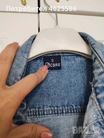 Дънково яке тип риза с колан, снимка 2 - Якета - 52087655