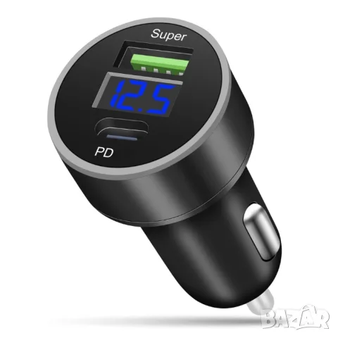 Адаптер за запалка с USB и волтметър