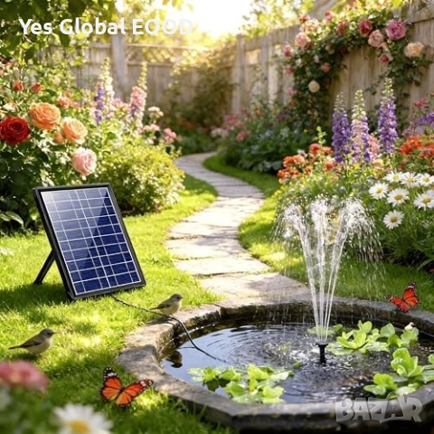 Biling 7.5W соларна фонтан помпа с батерия, снимка 2 - Друга електроника - 53441974