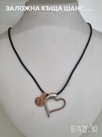 Дизайнерска висулка с кожена проволка 925 проба , снимка 2 - Колиета, медальони, синджири - 40706737