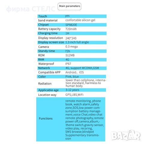 Детски Смарт часовник STELS C1,4G,Сим карта и камера, GPS+LBS Tracking, снимка 12 - Смарт часовници - 40247712