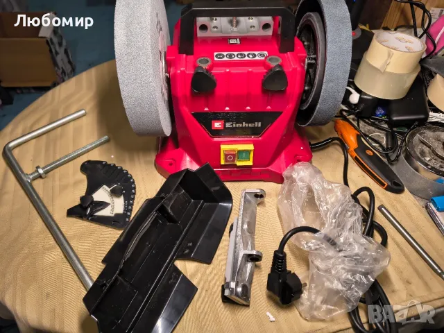 Настолен шмиргел Einhell TC-WG 200, За мокро/сухо шлайфане,, снимка 8 - Други инструменти - 49783426