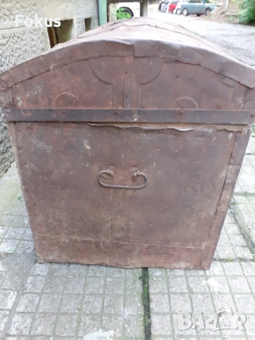 Автентичен стар възрожденски сандък за чеиз с метален обков, снимка 7 - Антикварни и старинни предмети - 53478278