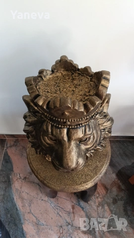  „Лъв с корона“, впечатляваща скулптура, символ на сила, увереност и успех., снимка 5 - Статуетки - 53580063