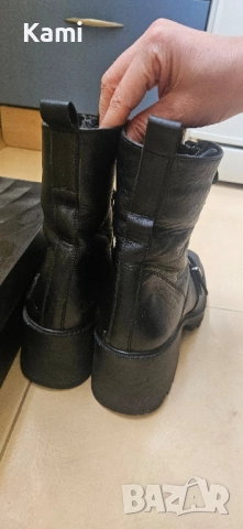 Черни боти, естествена кожа, номер 39, снимка 10 - Дамски боти - 51950629