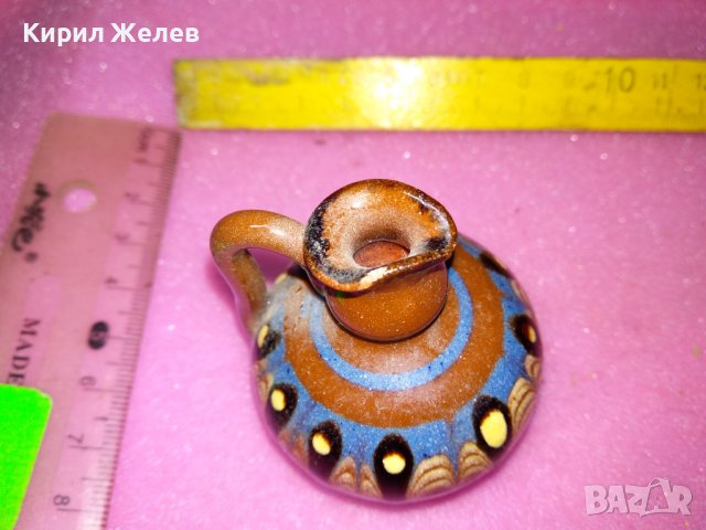 КЕРАМИЧНО БЪРДУЧЕ КАНИЧКА РЪЧНА МАЙСТОРСКА ИЗРАБОТКА ТРАДИЦИОНЕН ЕТНО СУВЕНИР ГЛЕДЖОСАНА ГЛИНА 42887, снимка 4 - Декорация за дома - 44309179