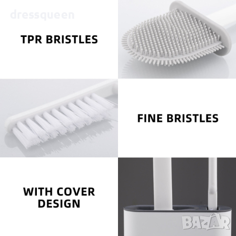 3857 СИЛИКОНОВА ЧЕТКА СЪС СТОЙКА ЗА ТОАЛЕТНА, снимка 2 - Други стоки за дома - 44572617