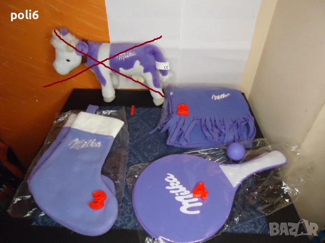 Милка Milka,коледни играчки,чаши,магнити,слушалки,плюшени играчки, шал, несесер, снимка 8 - Други ценни предмети - 14258540