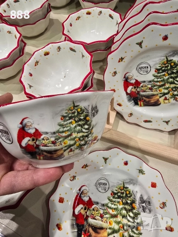 коледни чинии и купички , снимка 2 - Чинии - 52842657