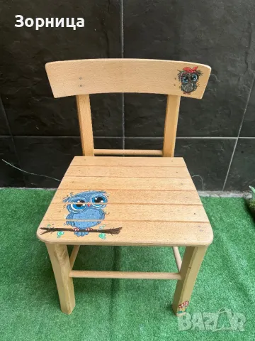 Детско дървено столче , снимка 2 - Мебели за детската стая - 48049863
